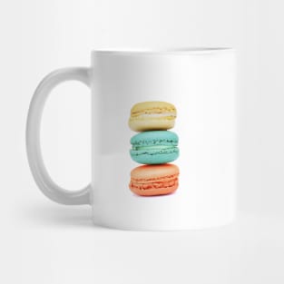 Stack of Macarons - Coral Aqua and Yellow Mug